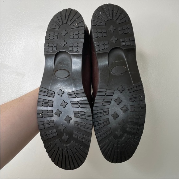 Vintage Coach Bridle Italian Leather Lug Sole Loafers Chocolate Brown Sz 10 - Picture 3 of 4